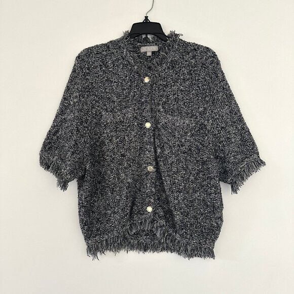 J Crew Womens Cropped Fringe Trim Lady Jacket Size XXL Tweed Preppy Cardigan - Picture 2 of 8
